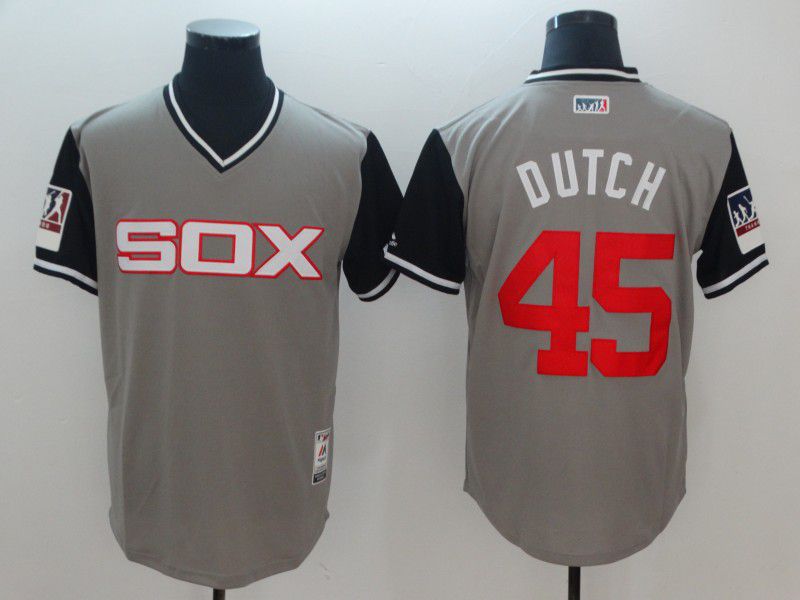 Men Chicago White Sox 45 Dutch Grey New Rush Limited MLB Jerseys